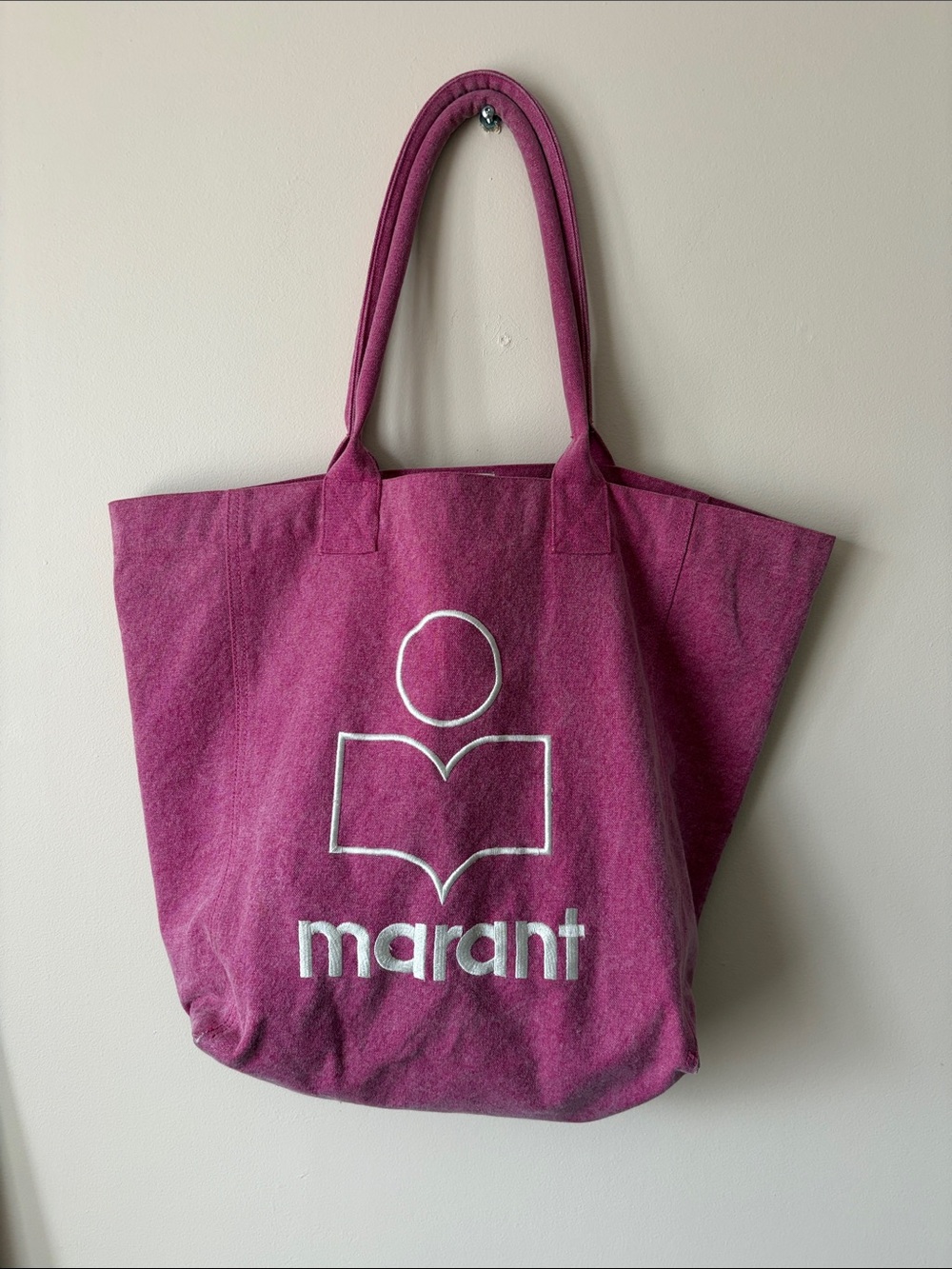 Isabel Marant Magenta Canvas Tote with Logo